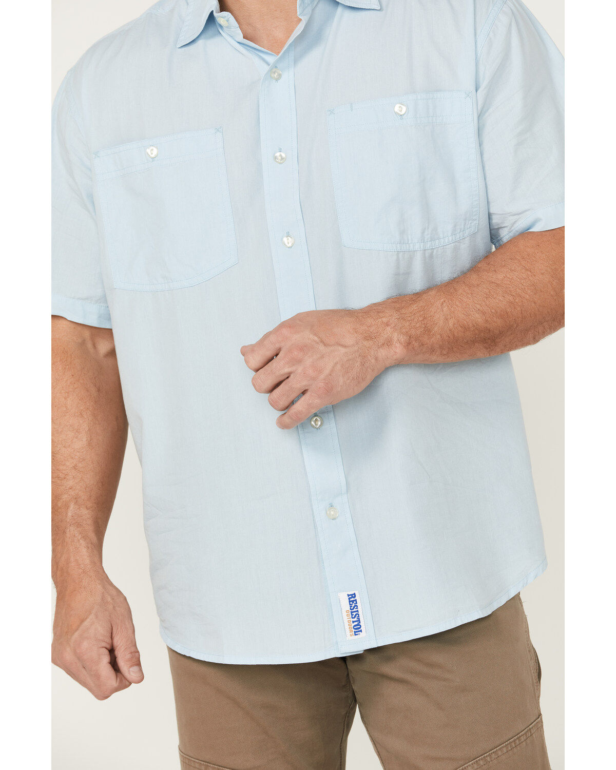Resistol Men's Solid Short Sleeve Button-Down Western Shirt