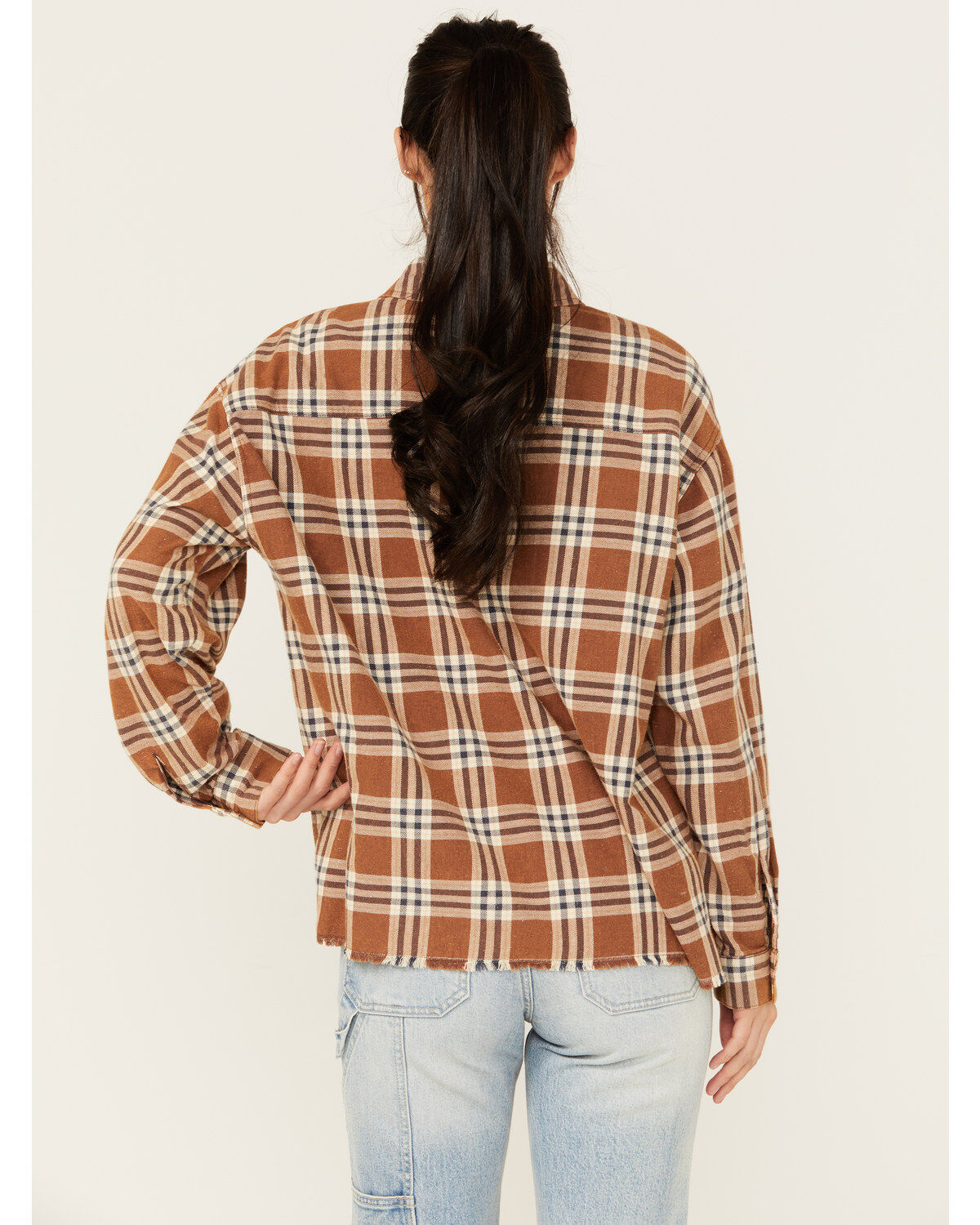 Cleo + Wolf Women's Aubrey Plaid Print Long Sleeve Button-Down Western Shirt