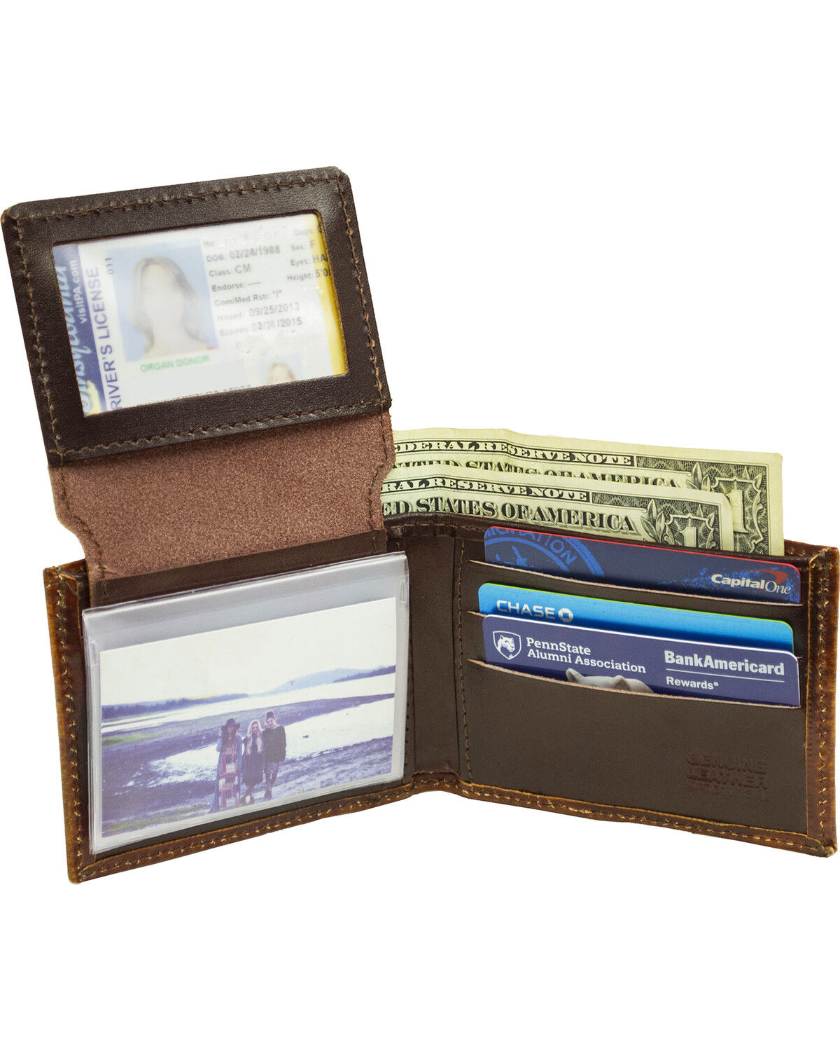Western Express Brown Horses Leather Billfold Wallet *DISCONTINUED*