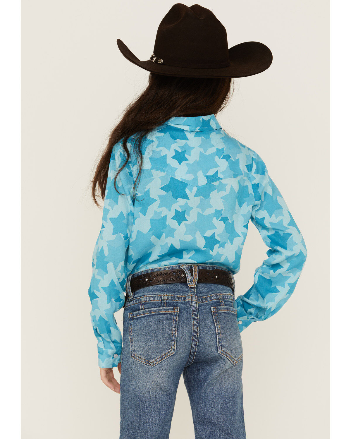 Roper Girls' Rodeo Star Printed Western Snap Shirt