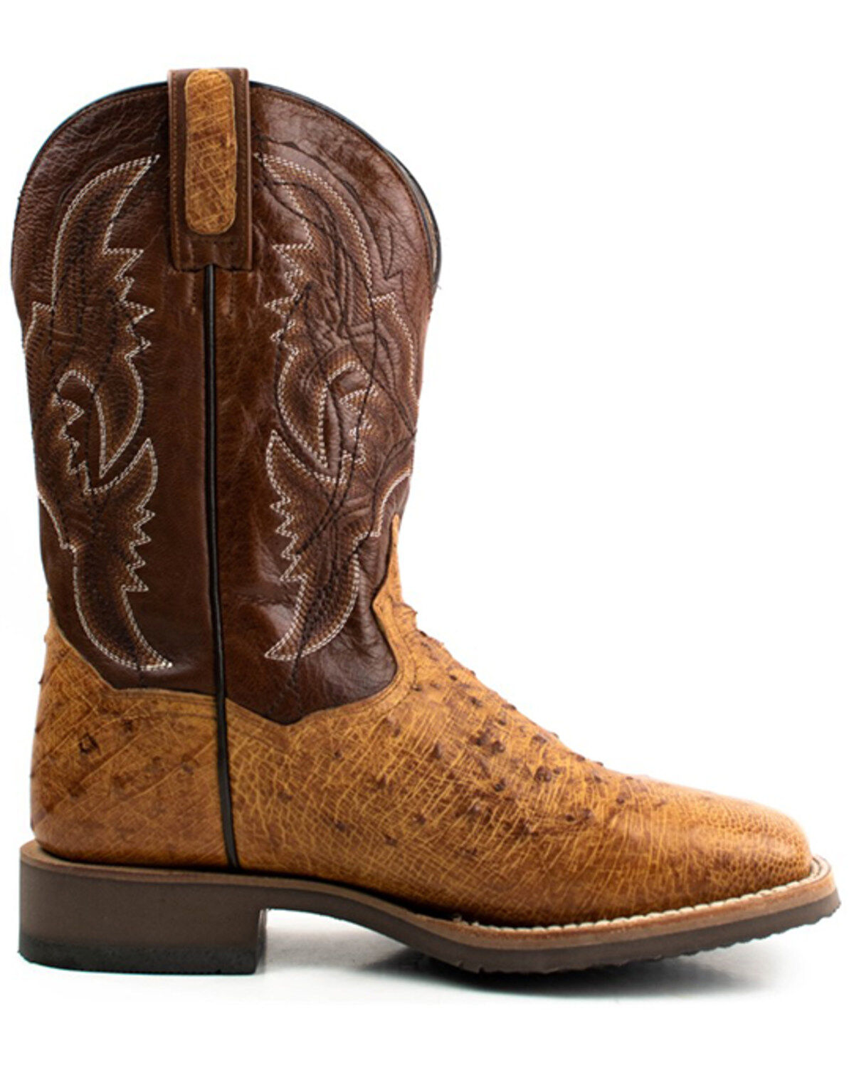 Dan Post Men's Saddle Hand Quill Ostrich Western Boots - Broad Square Toe