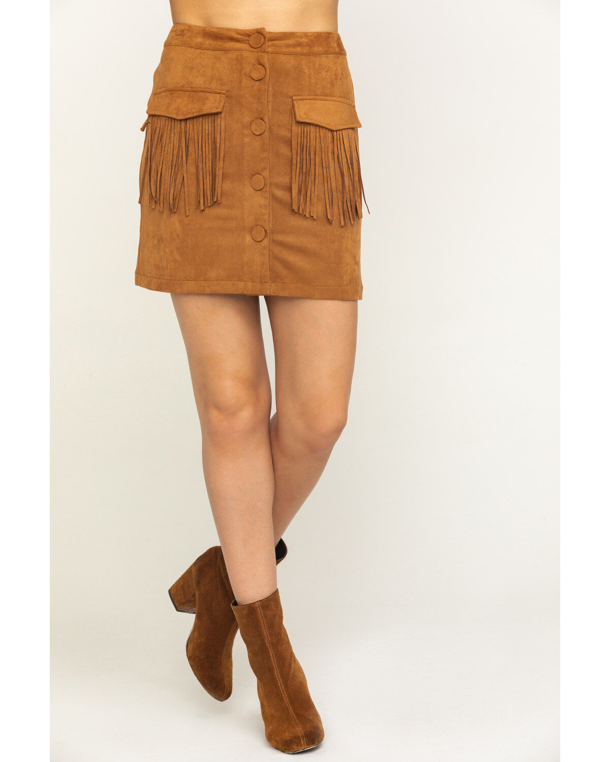 Flying Tomato Women's Fringe Pocket Mini Skirt