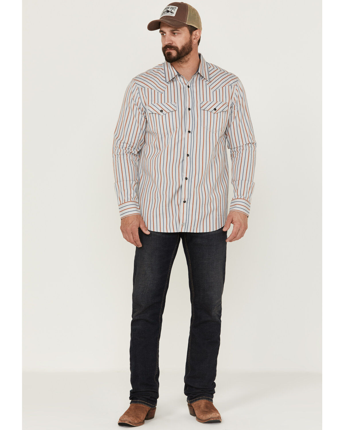 Moonshine Spirit Men's Kingston Stripe Snap Western Shirt