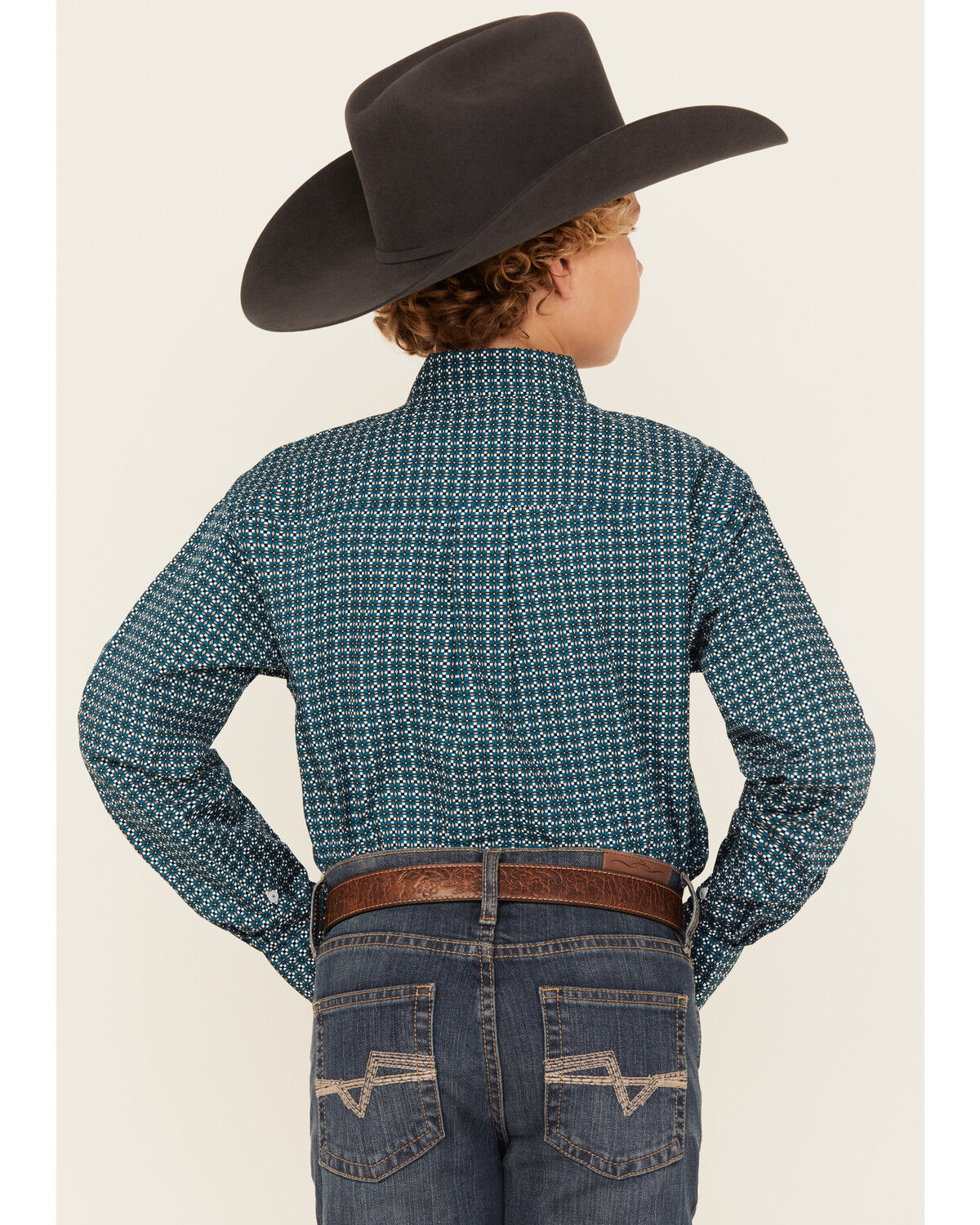Cinch Boys' Geo Print Long Sleeve Button-Down Western Shirt