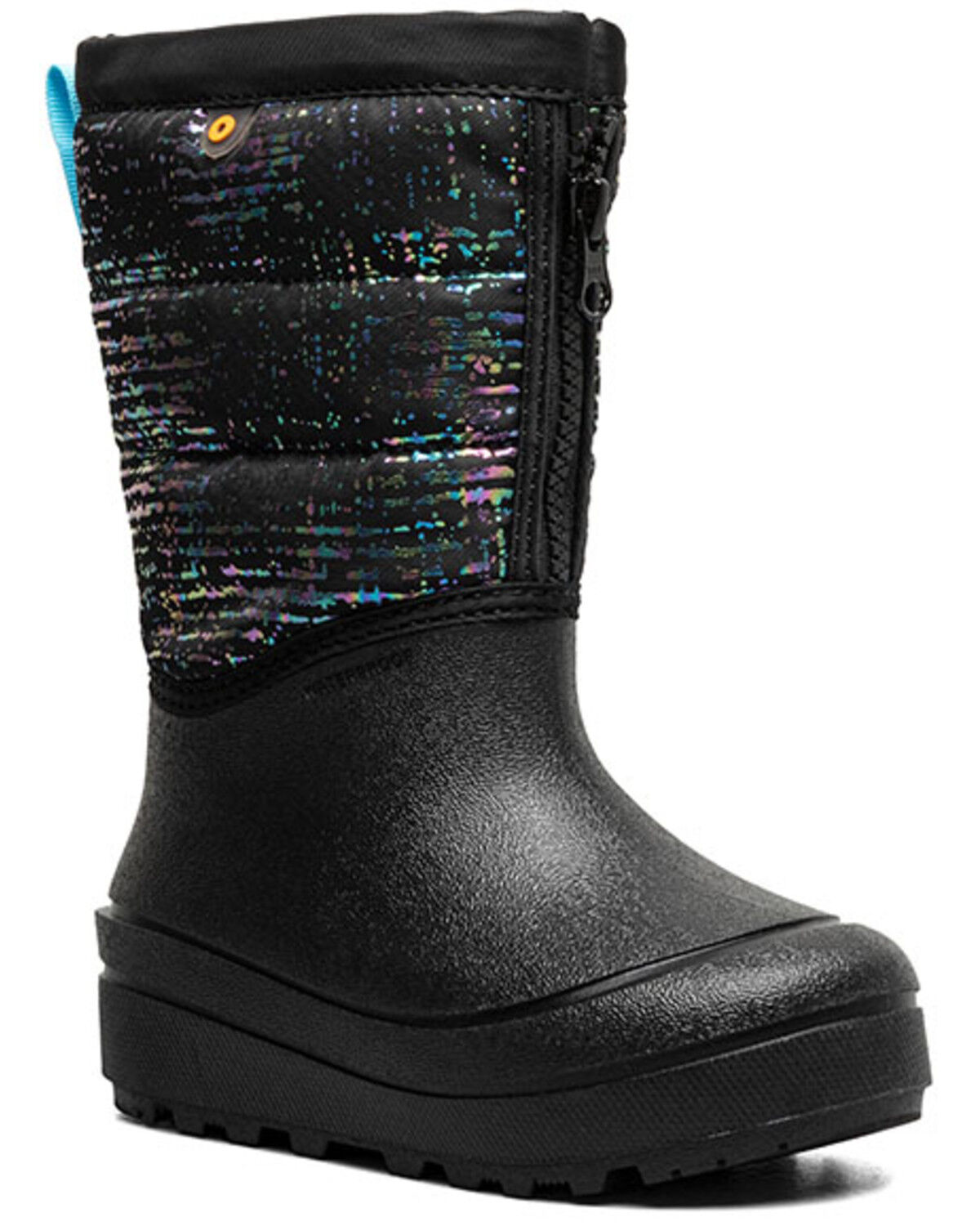Bogs Girls' Snow Shell Zip Metallic Stripes Rubber Boots - Round Toe