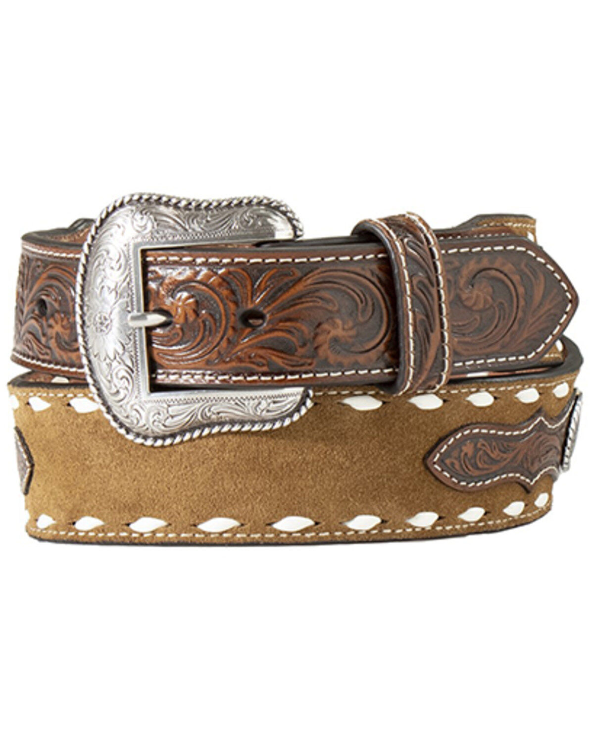 M & F Western Men's Tooled Leather Belt