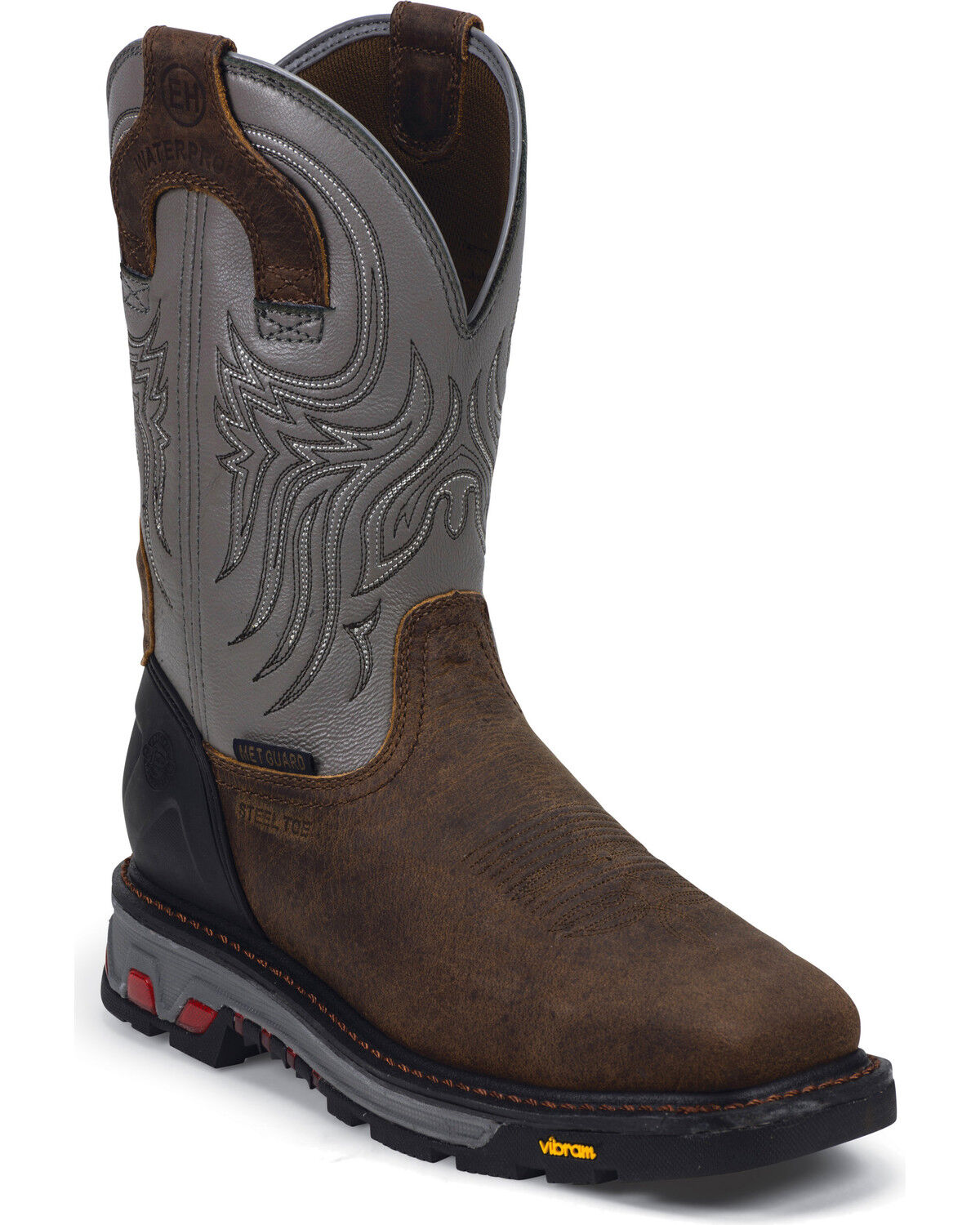 Justin Men's Tanker EH Waterproof Met Guard Work Boots - Steel Toe