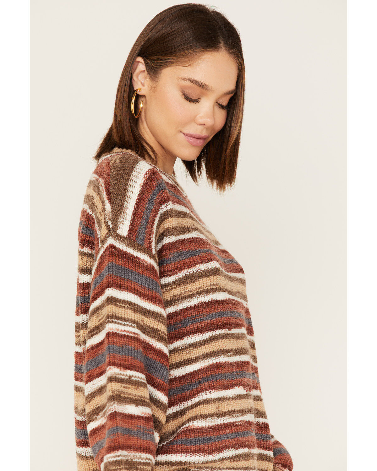 Cleo + Wolf Women's Stripe Knit Oversized Sweater
