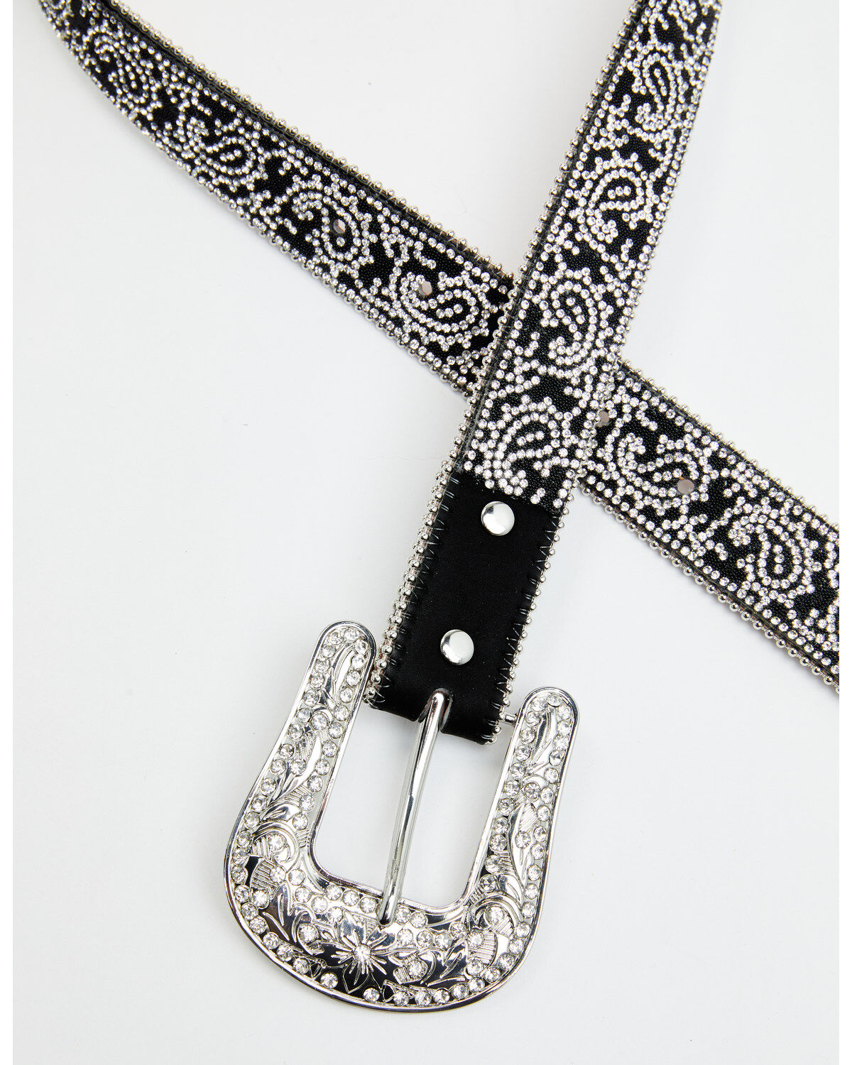 Shyanne Women's Rhinestone Paisley Print Belt
