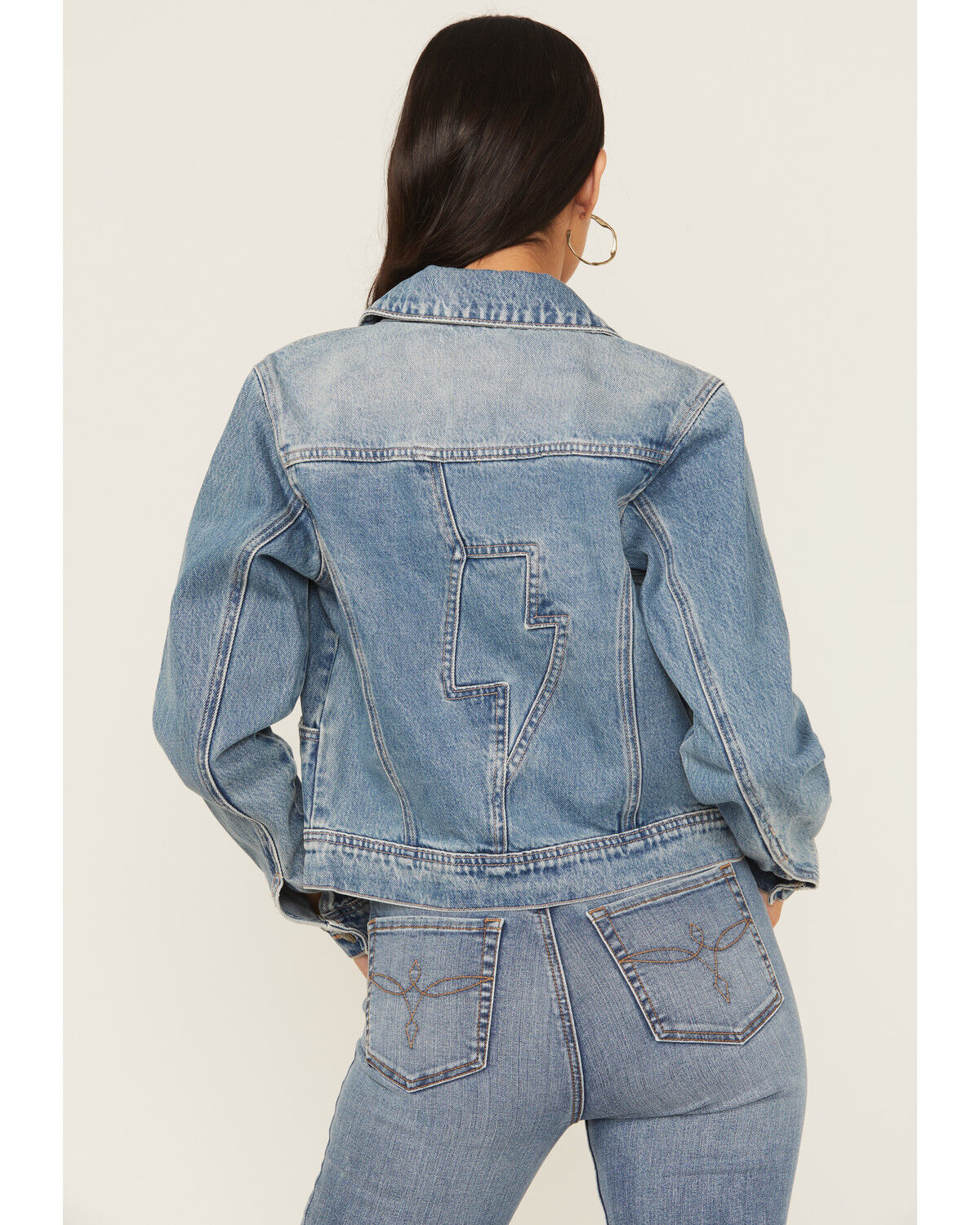 Rolla's X AC/DC Women's Medium Wash Lightning Denim Jacket