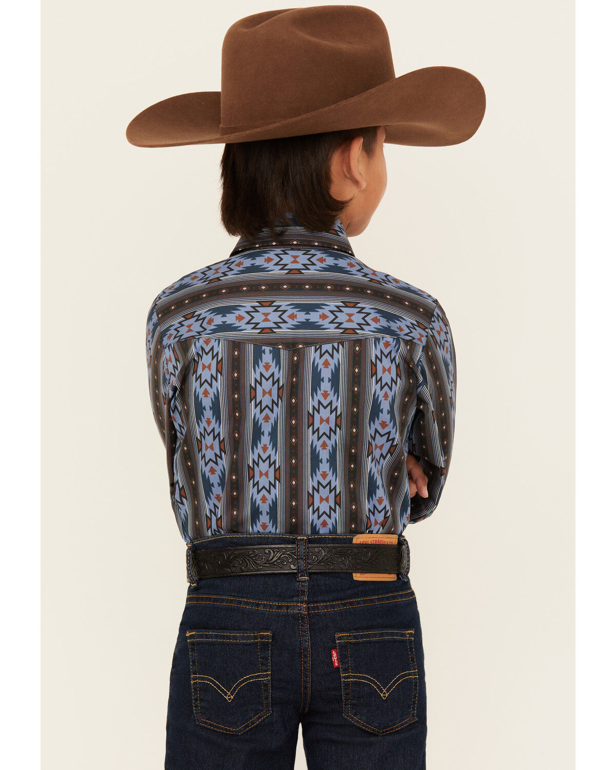Ely Walker Boys' Southwestern Print Long Sleeve Snap Western Shirt
