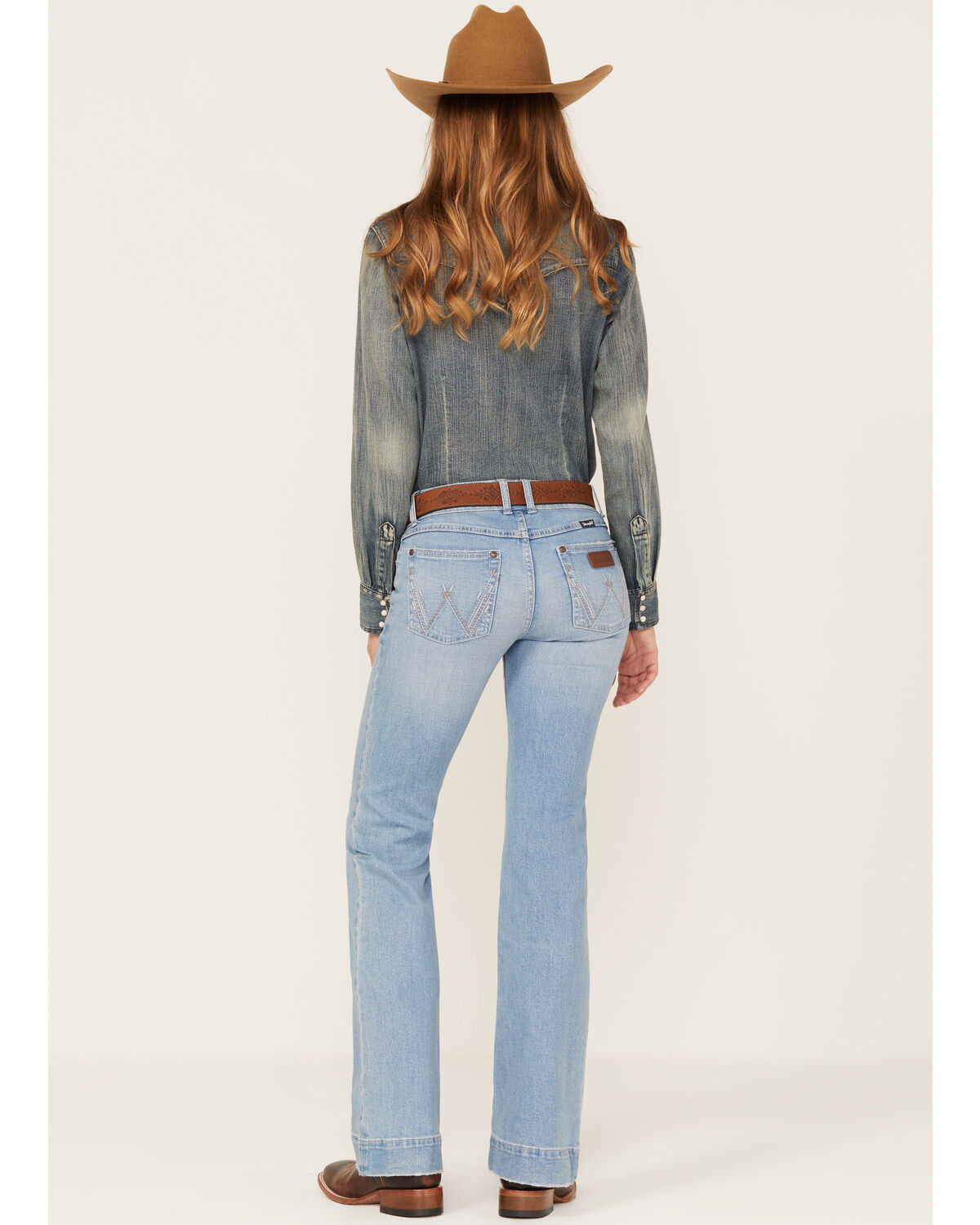 Wrangler Retro Women's Light Wash Mid Rise Hallie Trouser Jeans