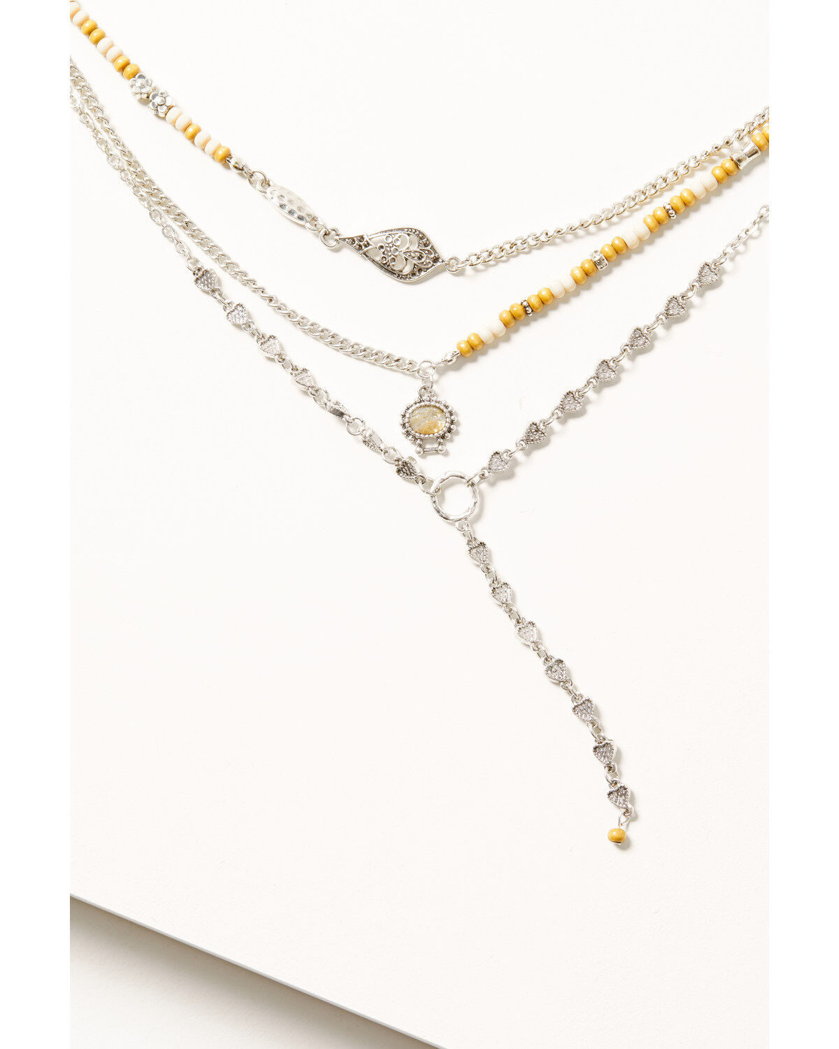 Shyanne Women's Silver Lariat & Beaded Pendant Necklace