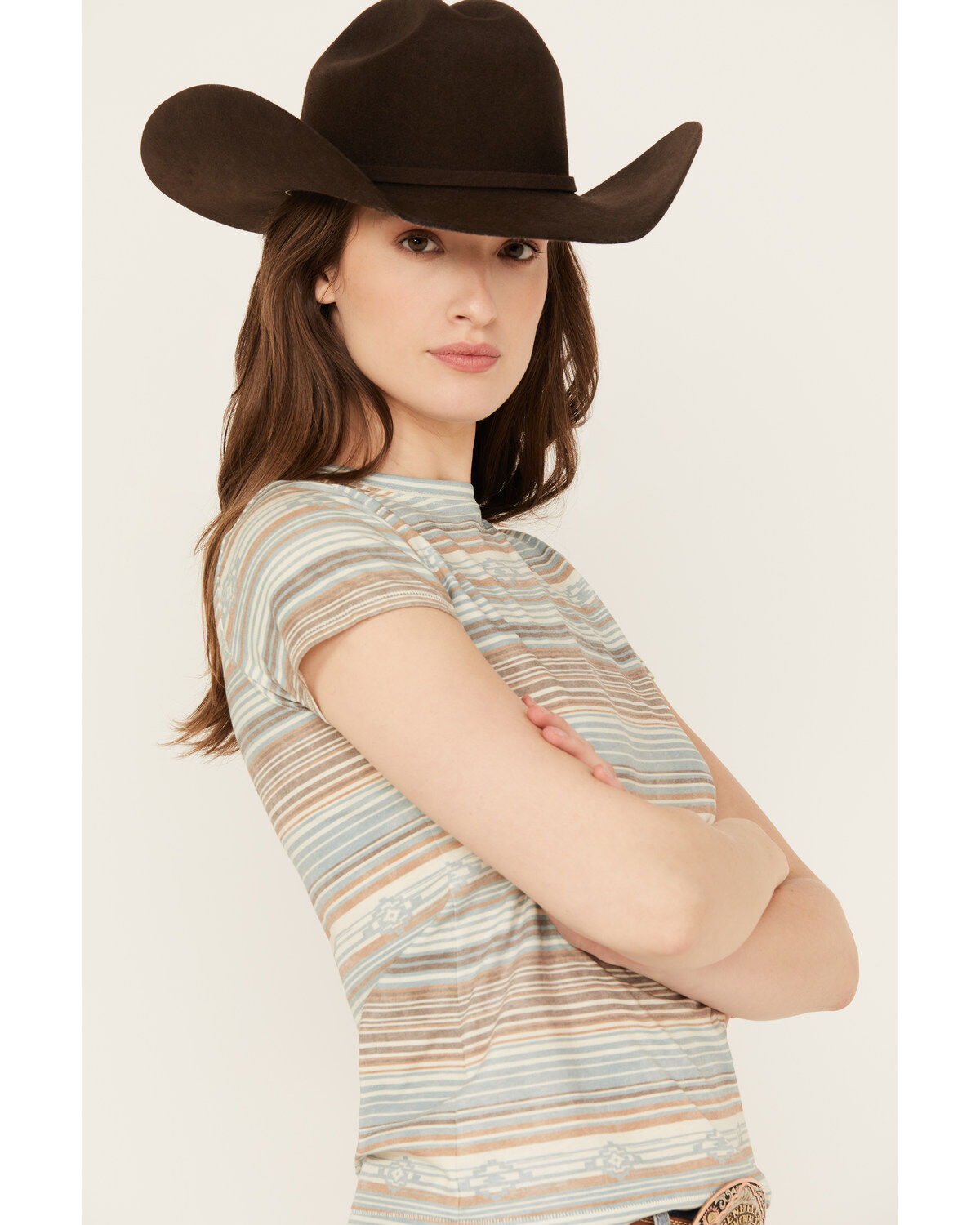 Shyanne Women's Serape Striped Crewneck Graphic Tee