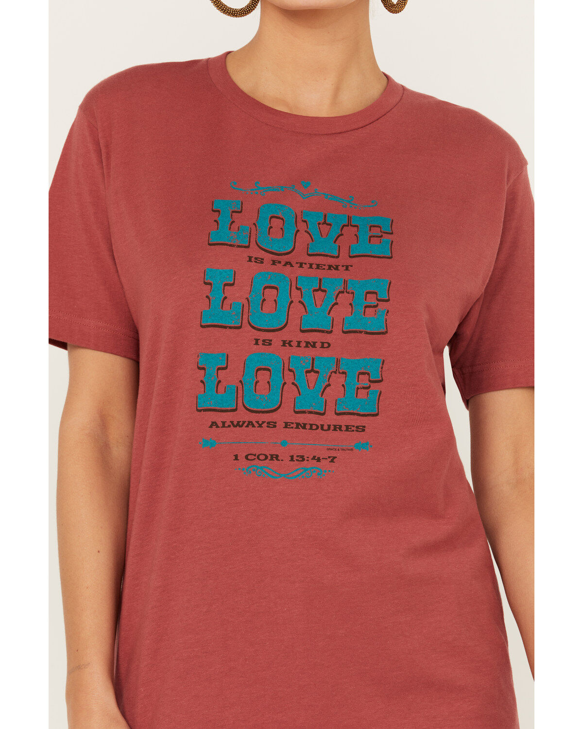 Kerusso Women's Love Love Love Short Sleeve Graphic Tee