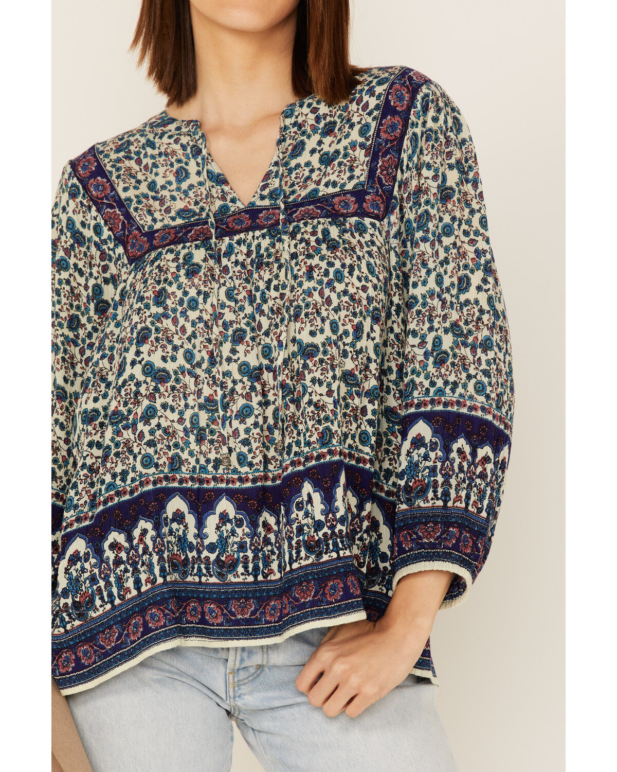 Bila Women's Floral Print Long Sleeve Shirt