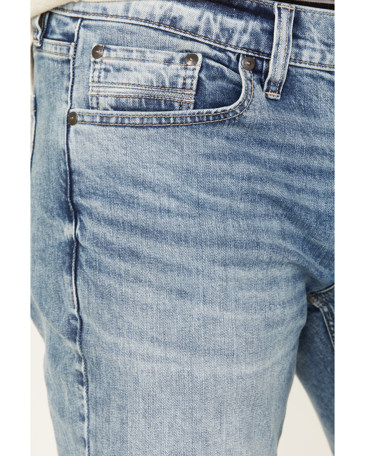 Brothers and Sons Men's Sunset Light/Medium Wash Slim Straight Stretch Denim Jeans