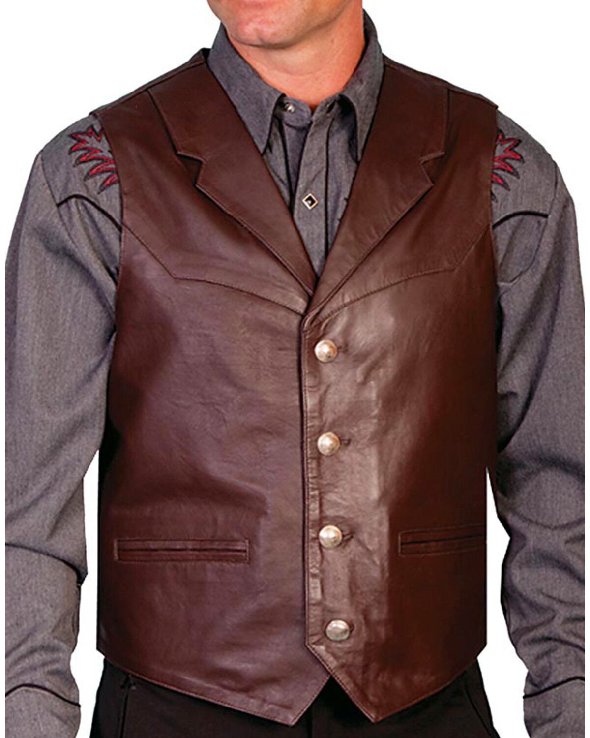 Scully Men's Lambskin Lapel Vest - Big