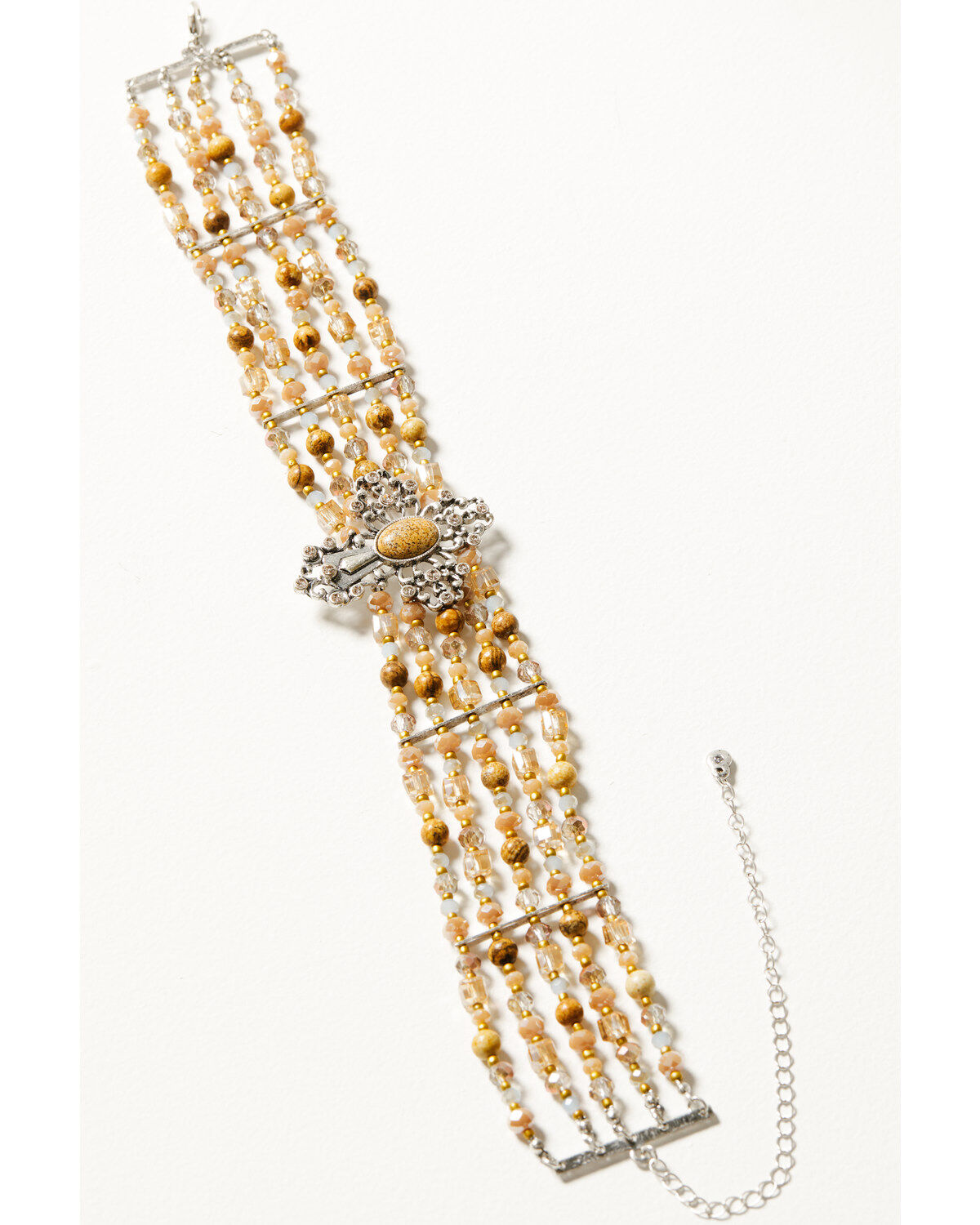 Shyanne Women's Champagne Chateau Cross Choker Necklace
