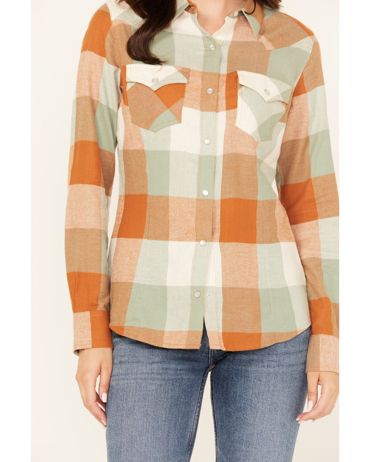 Wrangler Retro Women's Boot Barn Exclusive Plaid Print Long Sleeve Pearl Snap Flannel Shirt