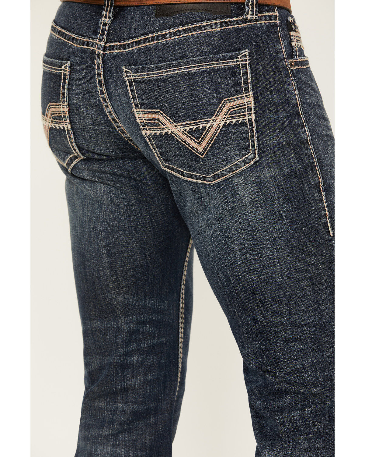 Rock & Roll Denim Men's Revolver Dark Vintage Wash Slim Straight Reflex Denim Jeans