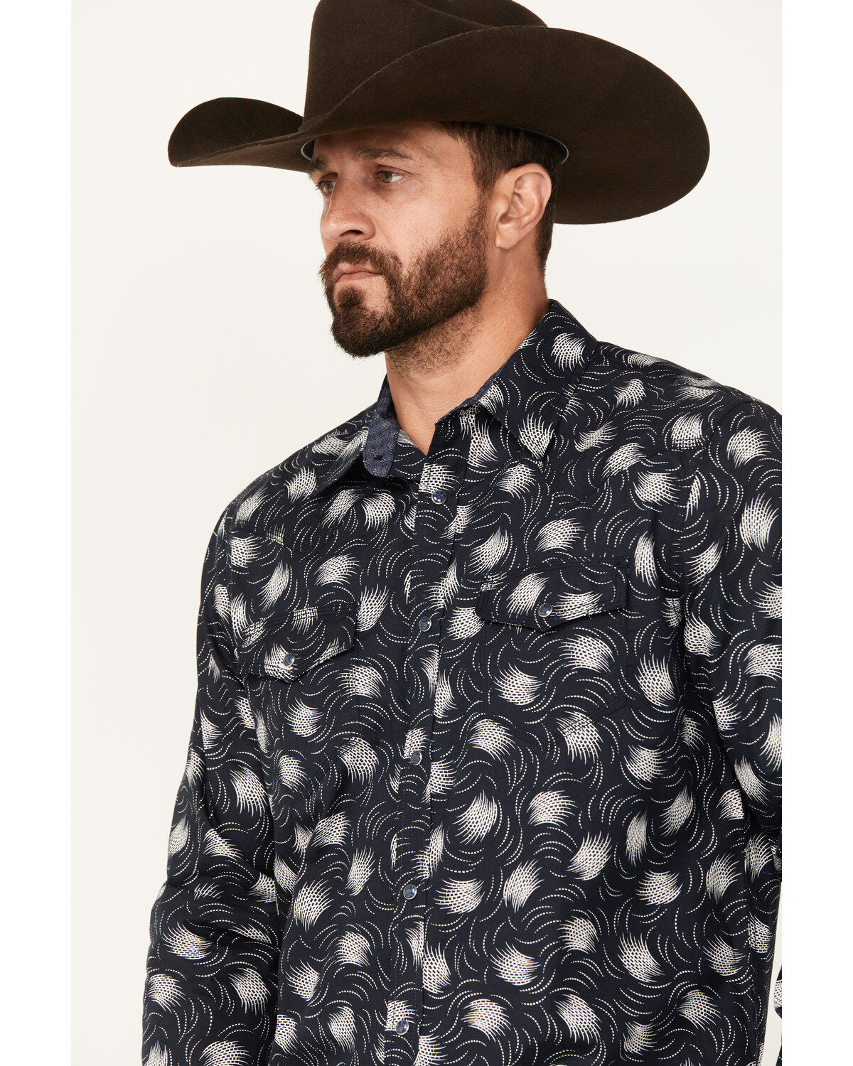 Moonshine Spirit Men's Fireworks Print Long Sleeve Snap Western Shirt
