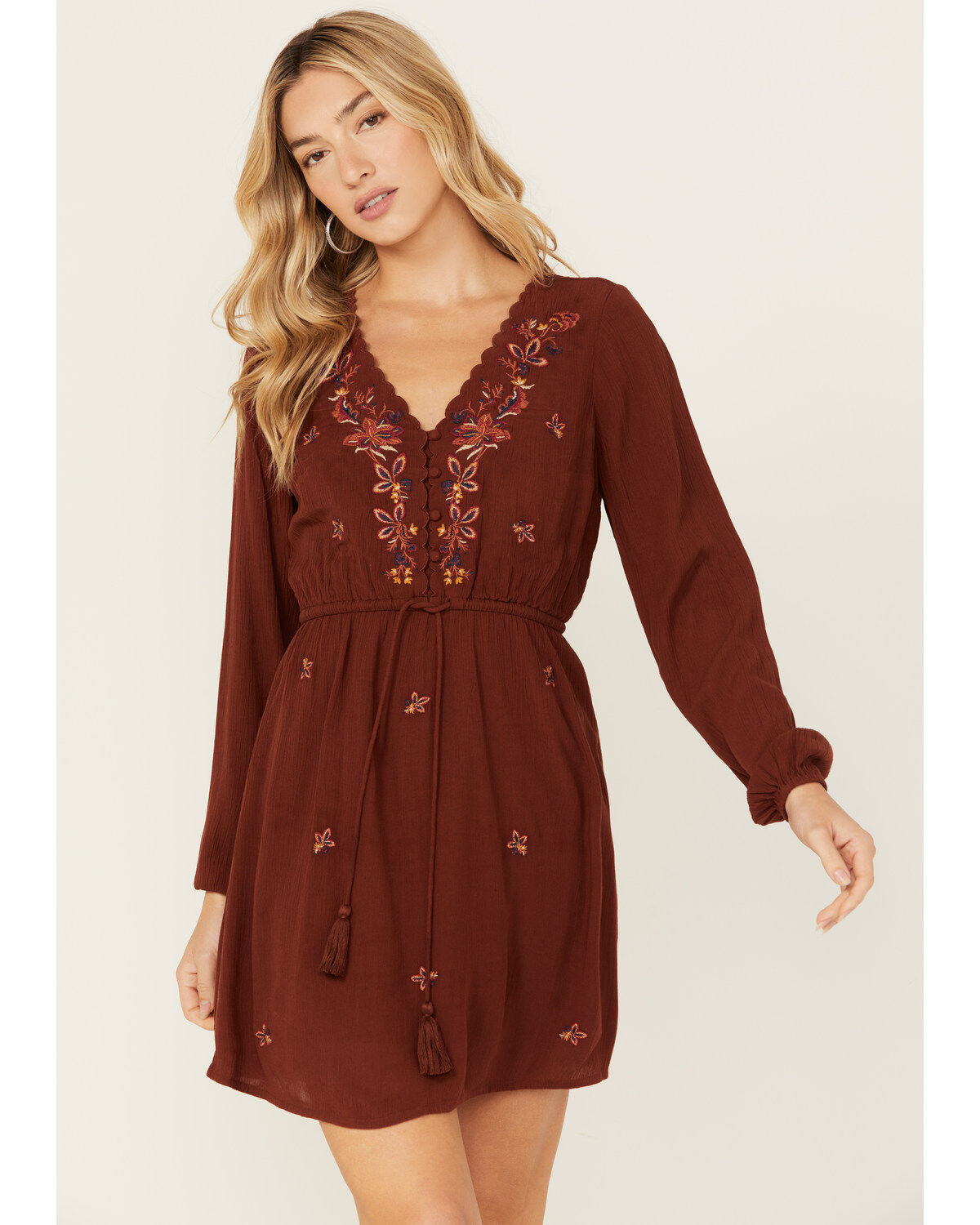 Idyllwind Women's Amherst Embroidered Long Sleeve Mini Dress