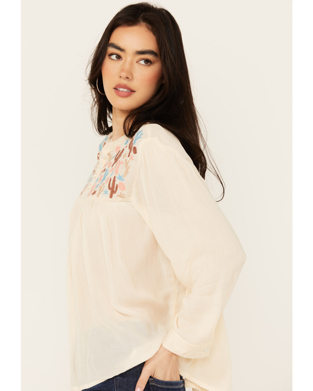 Roper Women's Cactus Print Long Sleeve Blouse