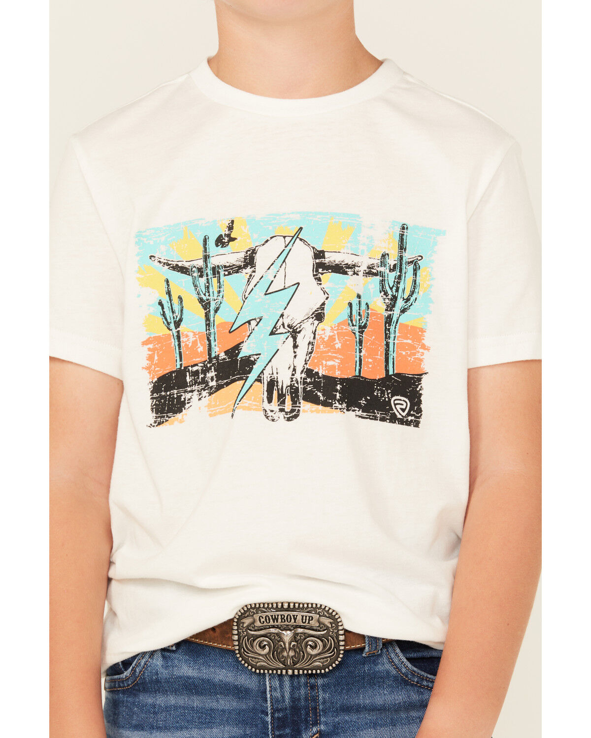 Rock & Roll Denim Boys' Lightning Bolt Short Sleeve Graphic T-Shirt