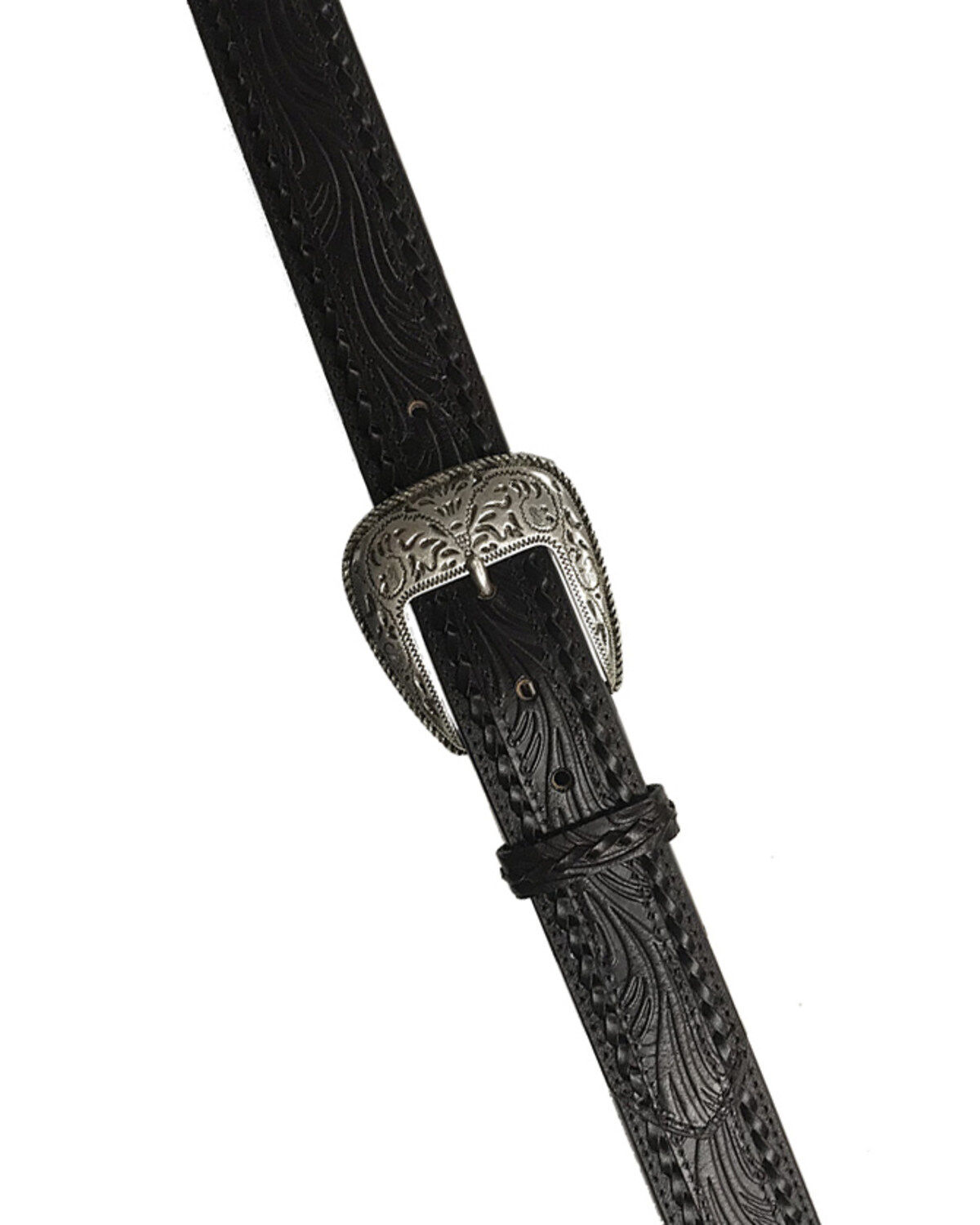AndWest Men's Black Twisted Lace Belt