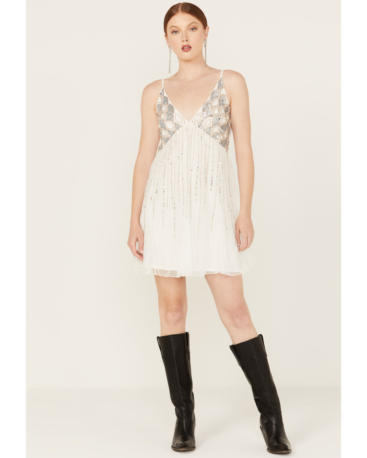 Angie Women's Sequins Sleeveless Slip Mini Dress