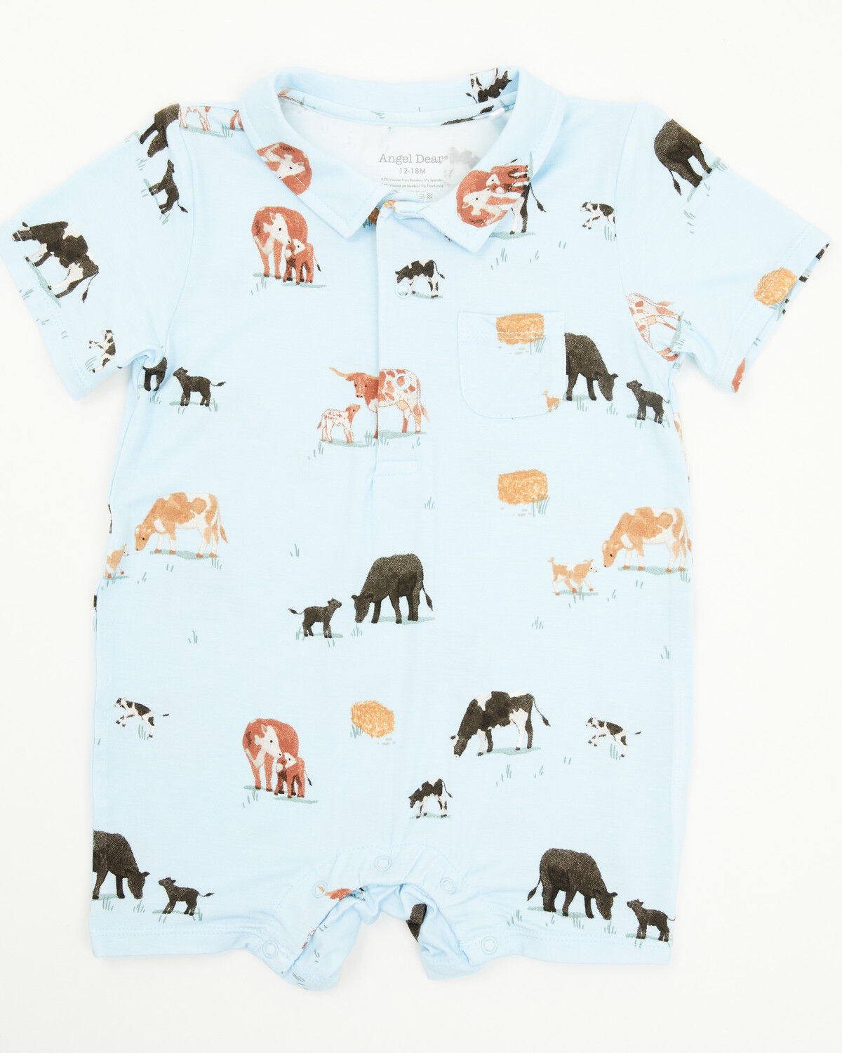 Angel Dear Infant Boys' Cow Families Short Sleeve Onesie
