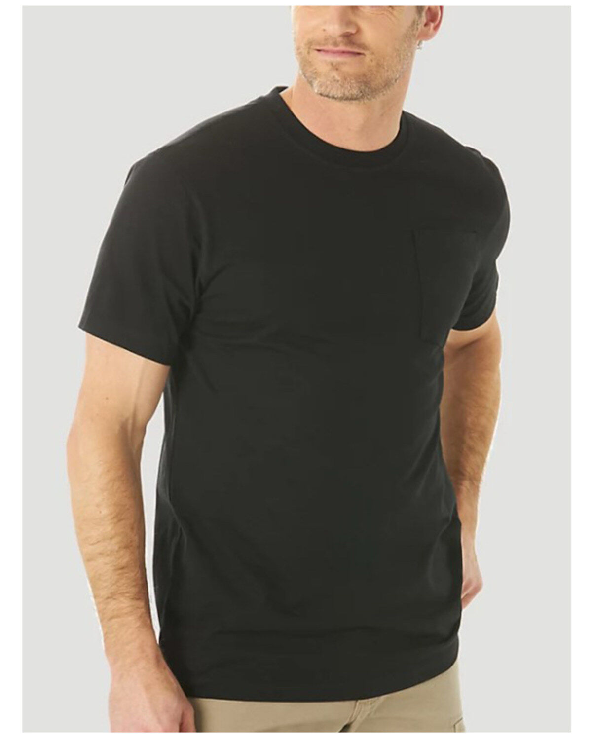 Wrangler Riggs Men's Solid Black Performance Short Sleeve Pocket Work T-Shirt