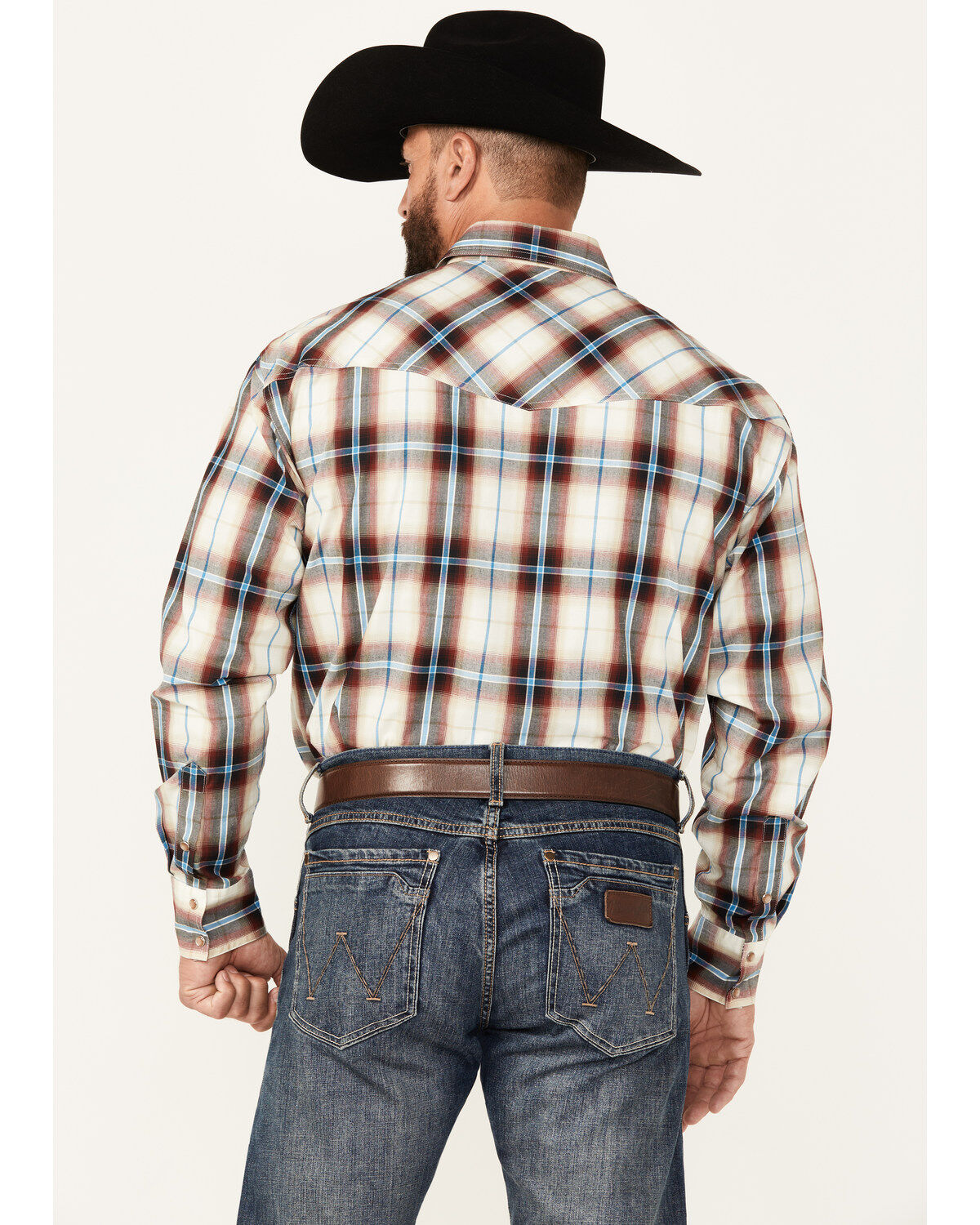 Roper Men's Amarillo Plaid Print Long Sleeve Pearl Snap Western Shirt