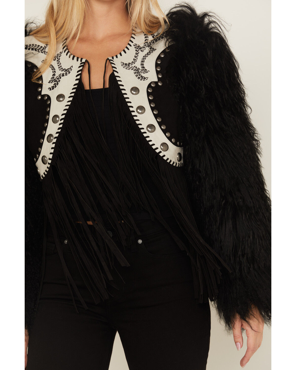 Double D Ranch Women's Wild Woolie Fringe Cropped Jacket