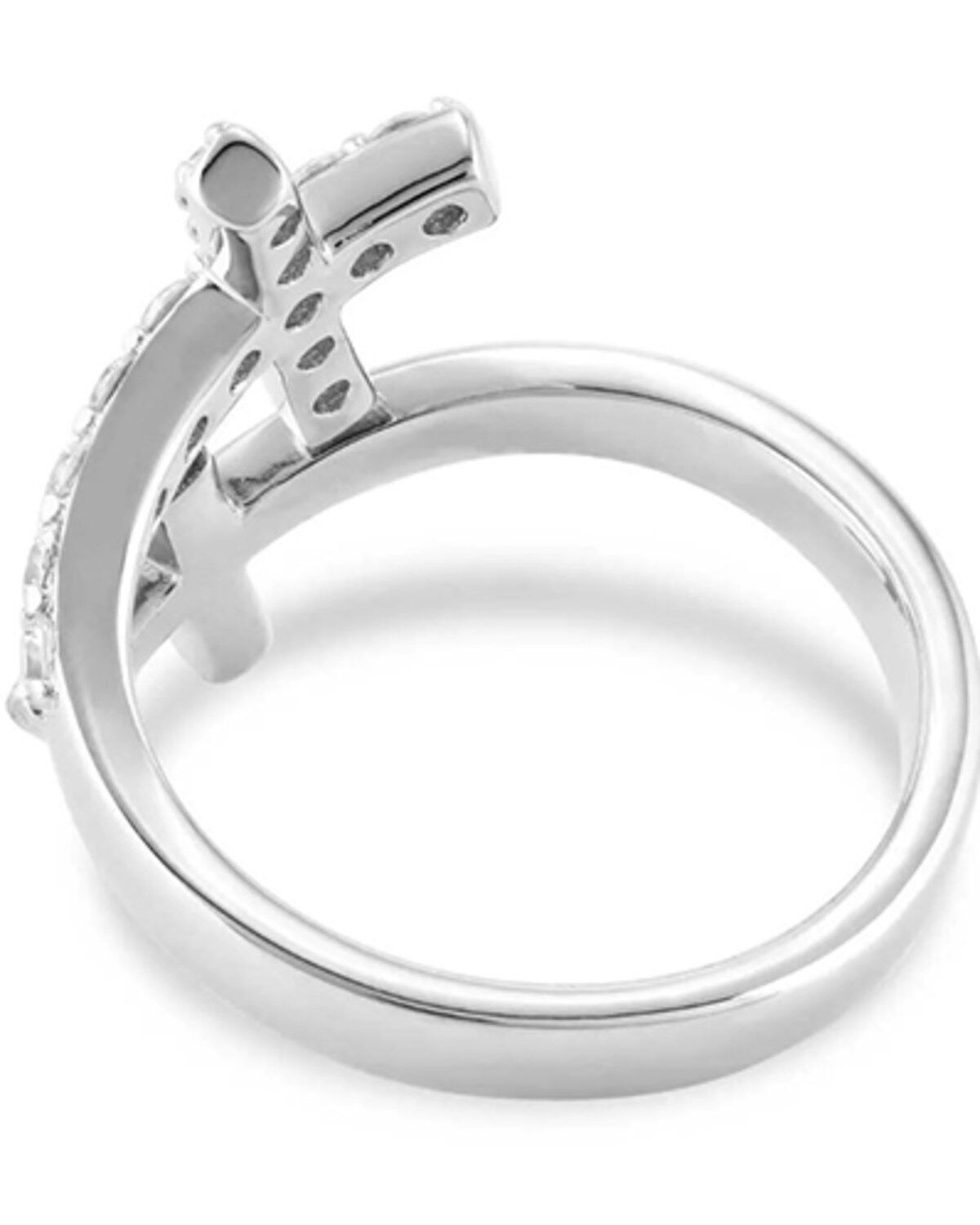 Montana Silversmiths Women's Fearless Faith Crystal Cross Ring