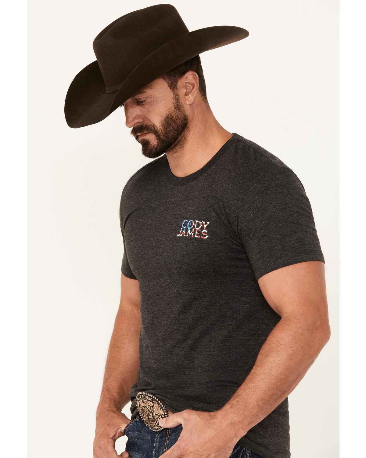 Cody James Men's Bull Skull Scratch Short Sleeve Graphic T-Shirt