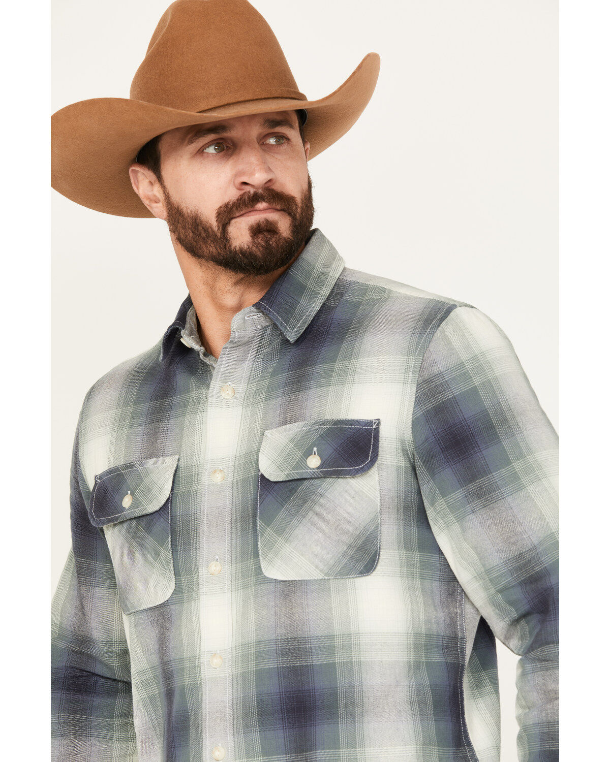 Pendleton Men's Beach Shack Plaid Print Long Sleeve Button Down Western Shirt