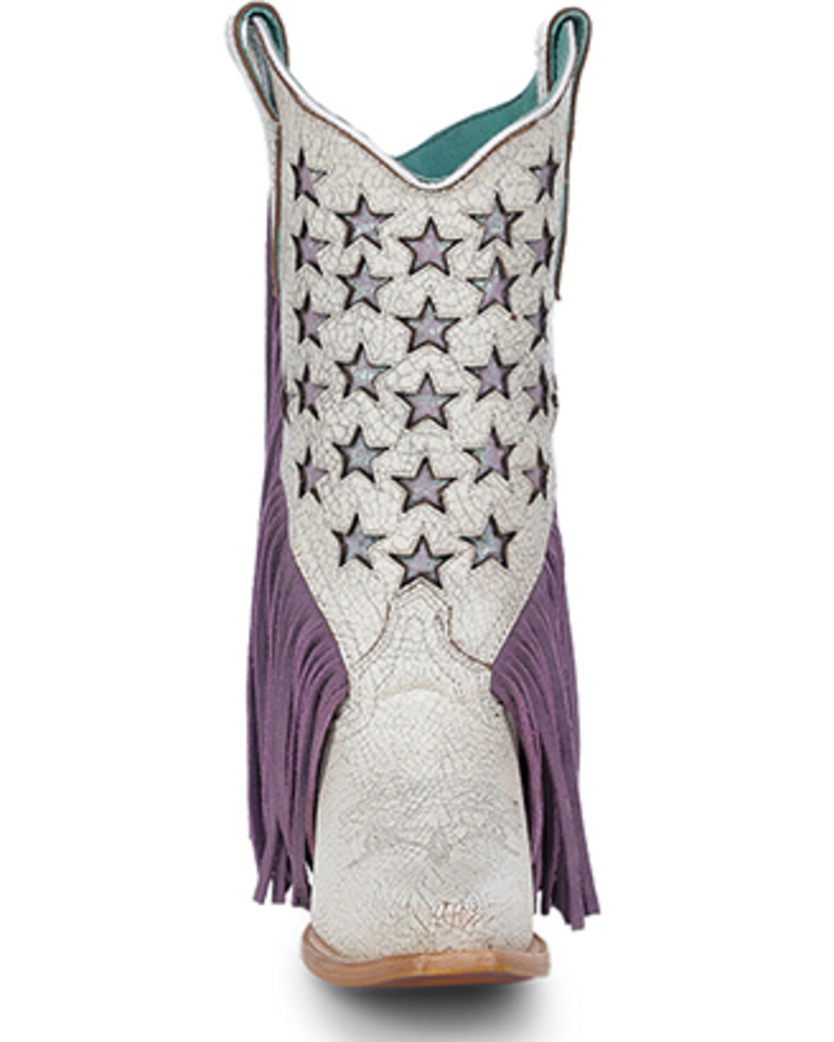 Corral Girls' Star Inlay Fringe Western Boots - Snip Toe