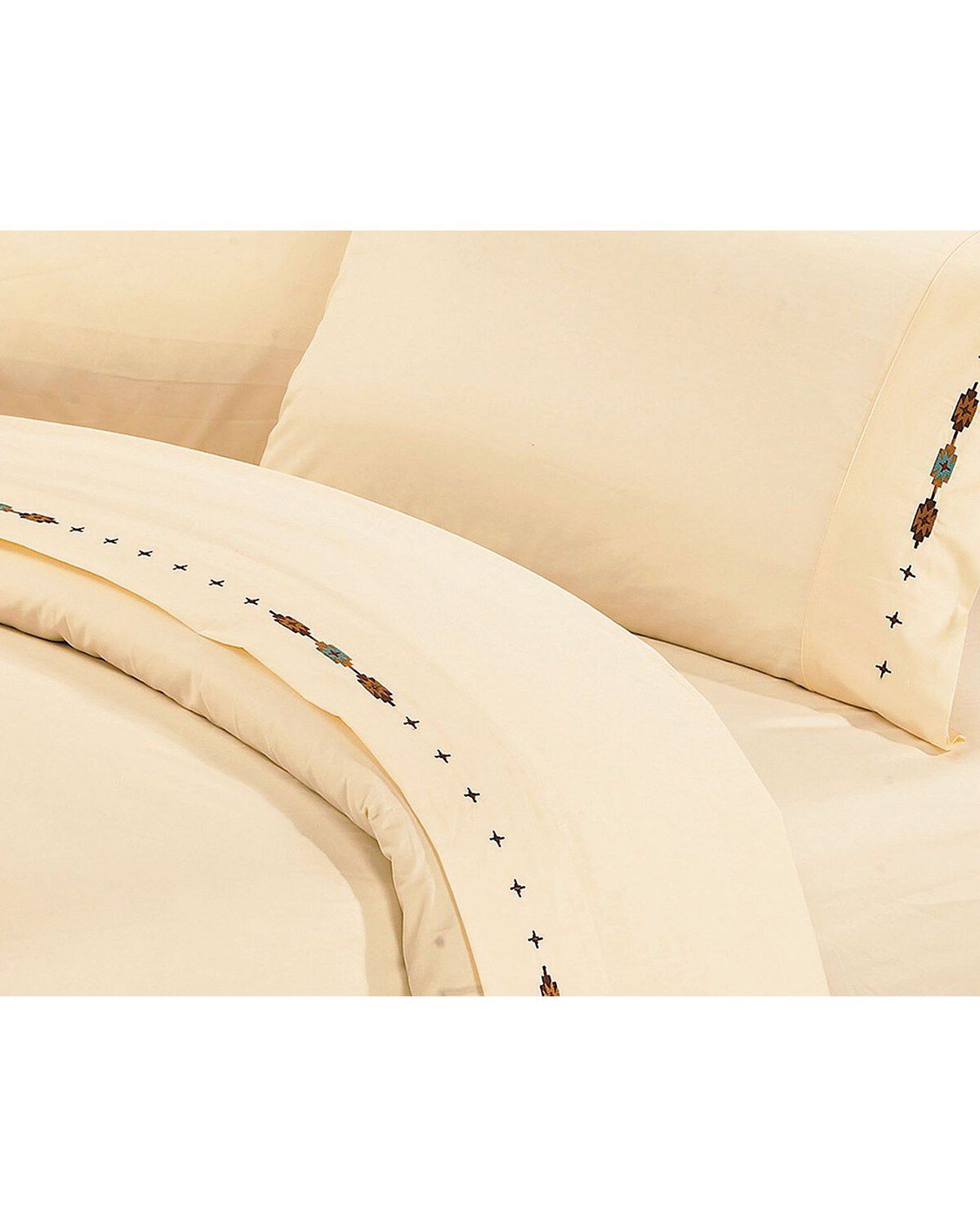 HiEnd Accents Navajo Embroidered Queen Sheet Set - 4 Piece