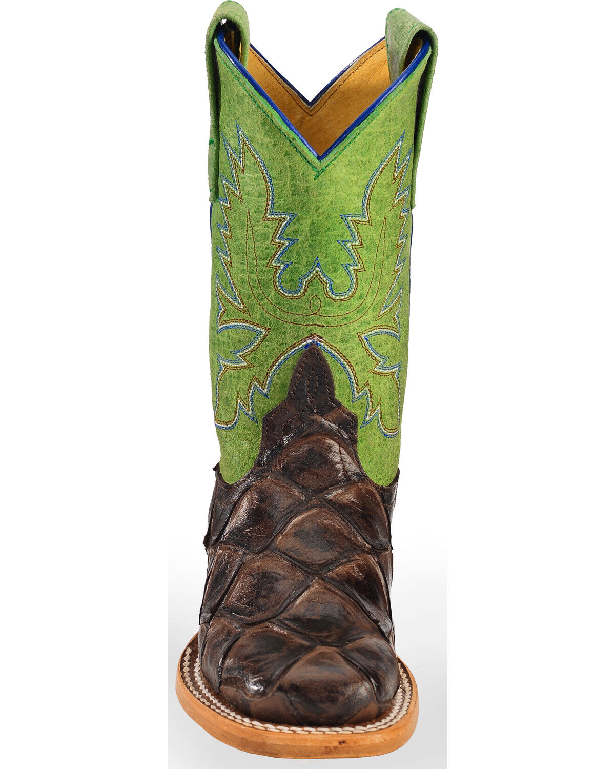 Horse Power Boys' Brown Filet Of Fish Print Boots - Square Toe