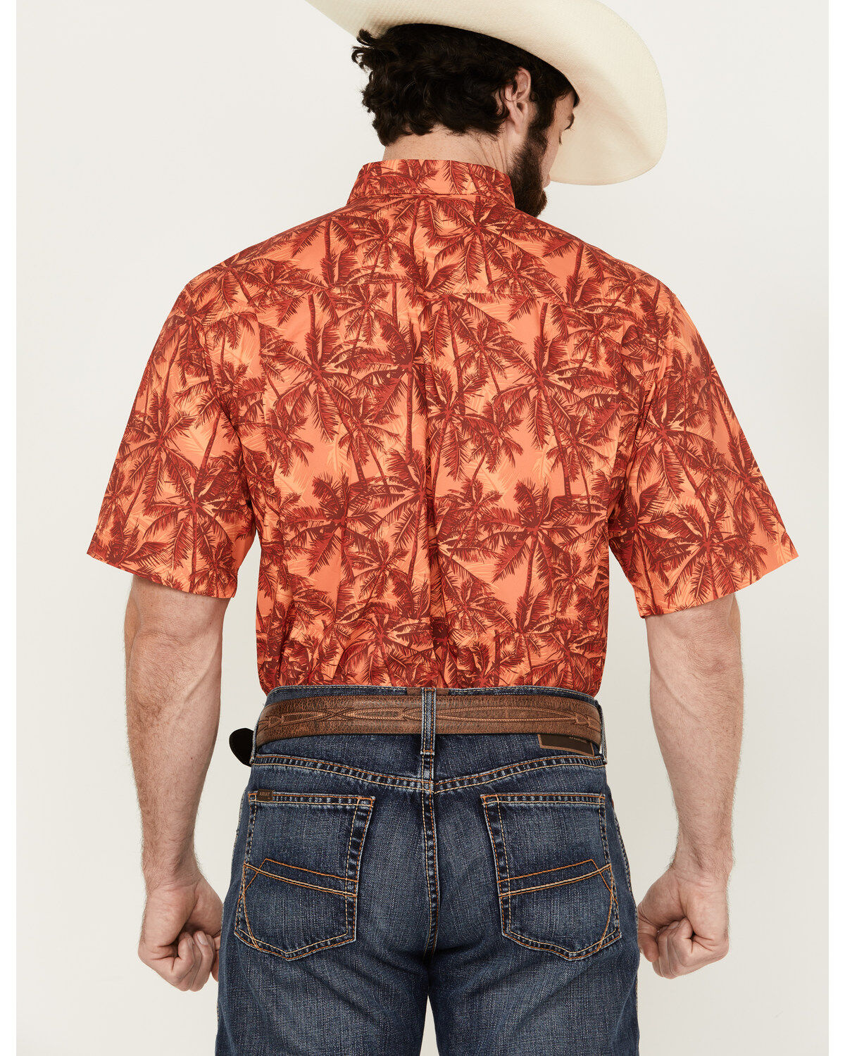 Ariat Men's VentTek Outbound Palm tree Print Short Sleeve Button-Down Performance Western Shirt