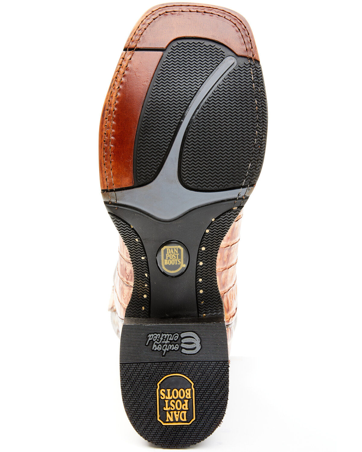 Dan Post Men's Tan Caiman Belly Western Boots - Broad Square Toe