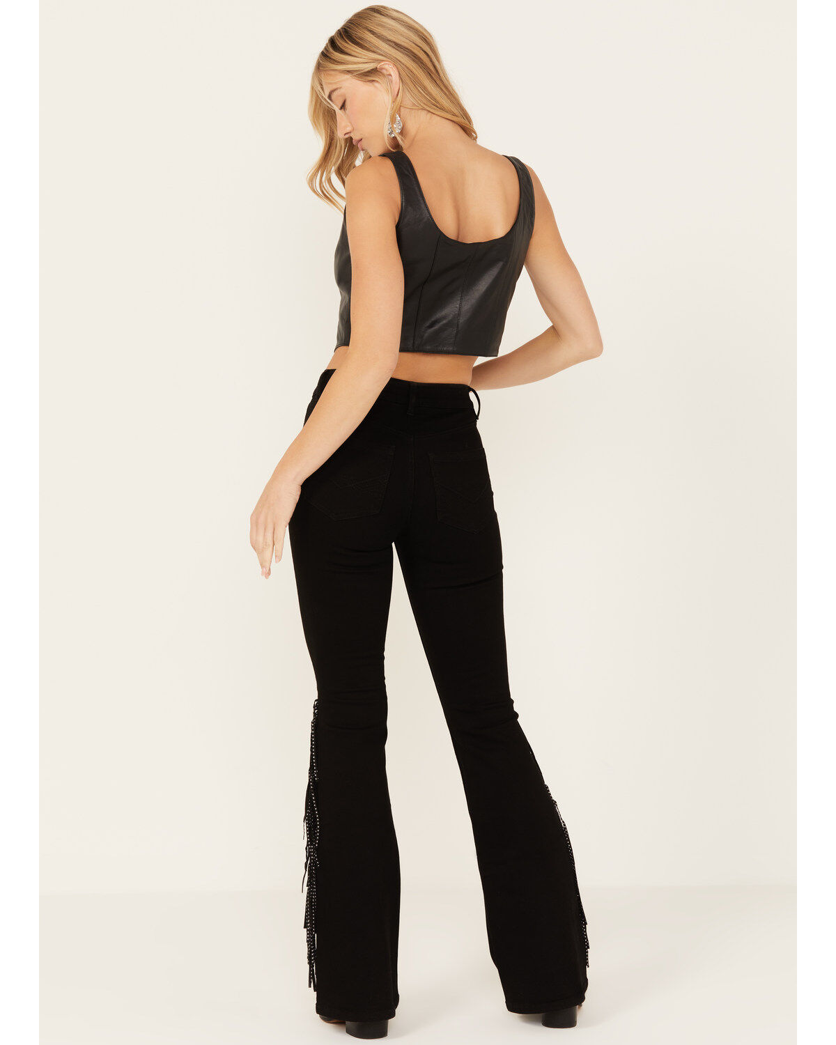 Idyllwind Women's Bordeaux Gypsy High Rise Stretch Studded Flare Jeans