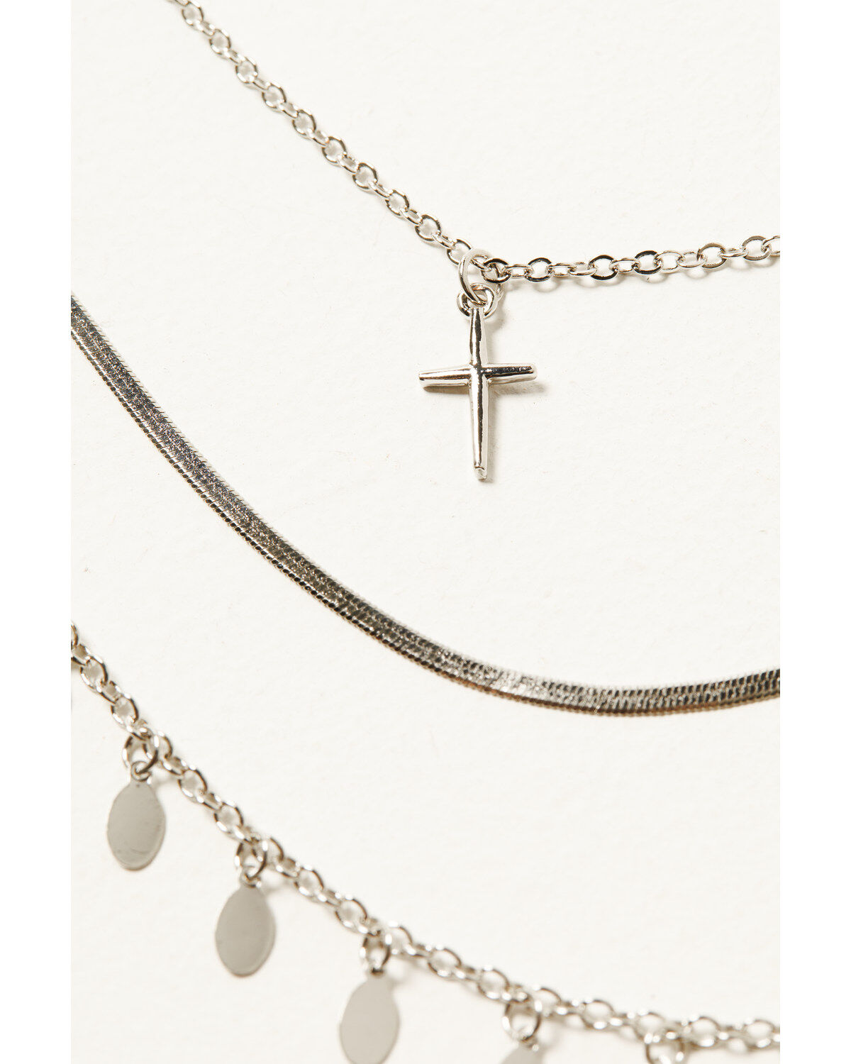 Shyanne Women's Layered Chain Cross and Dangle Necklace