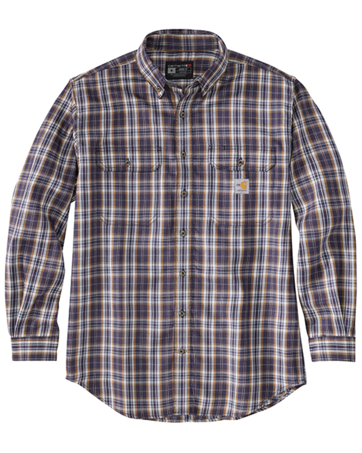 Carhartt Men's FR Force Rugged FleX™ Plaid Long Sleeve Button-Down Western Work Shirt