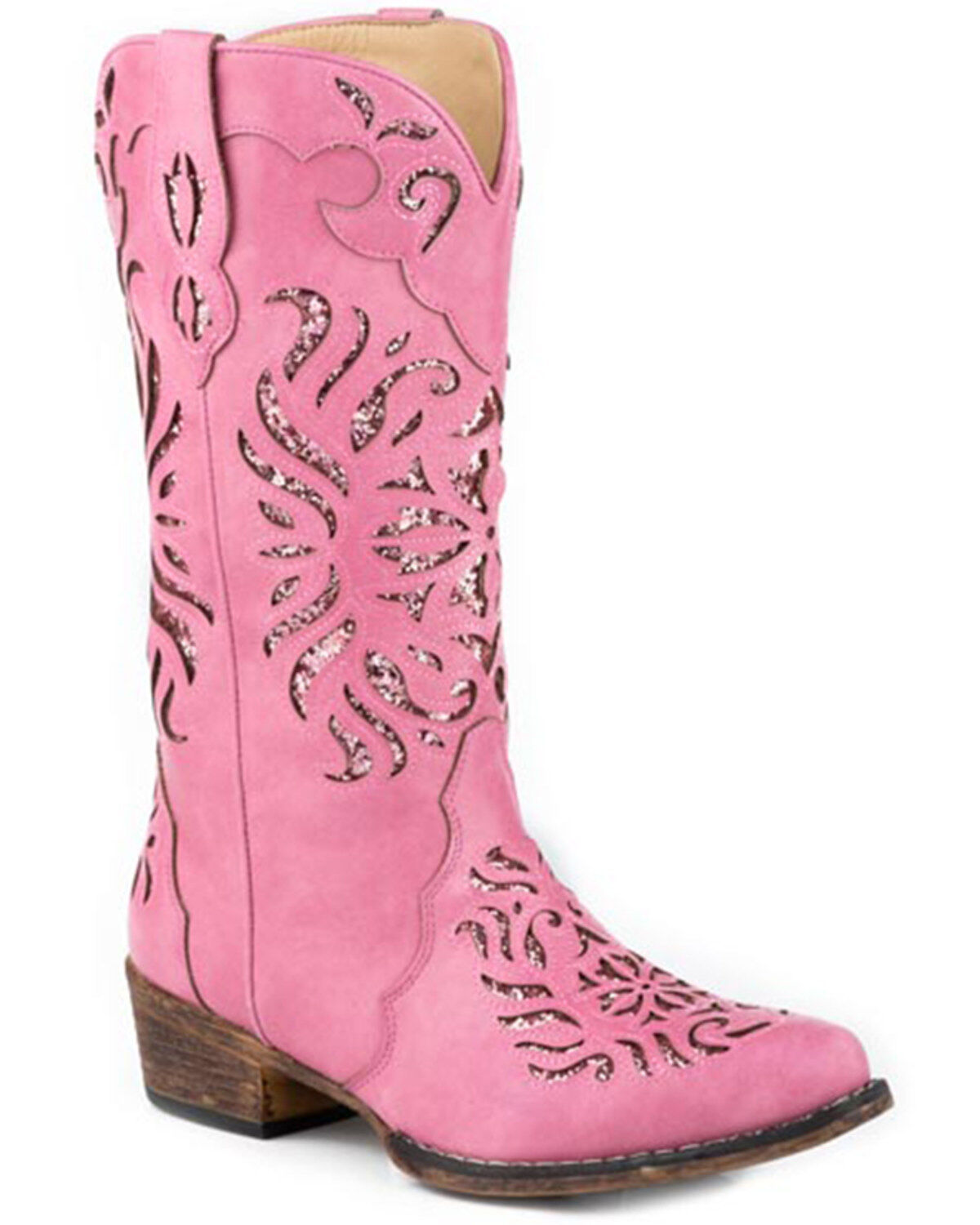 Roper Women's Riley Glitz Glitter Inlay Western Boots - Snip Toe