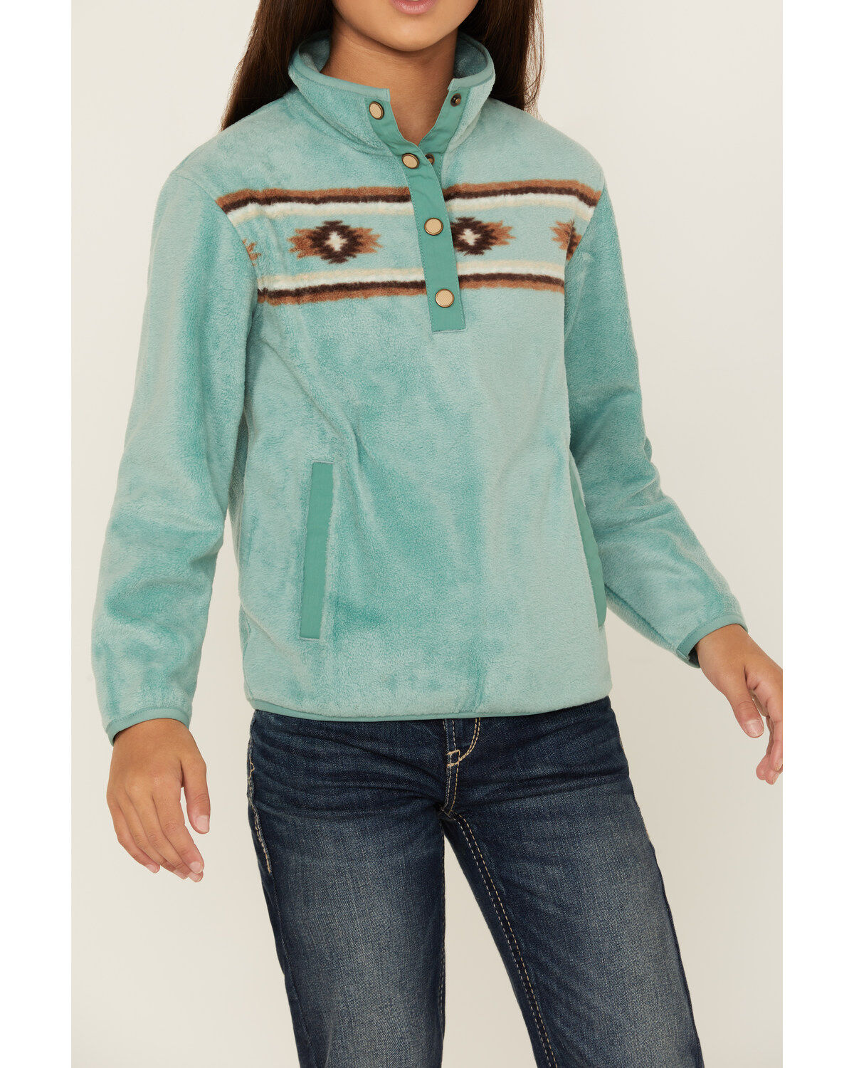 Cruel Girl Girls' Southwestern Fleece Pullover