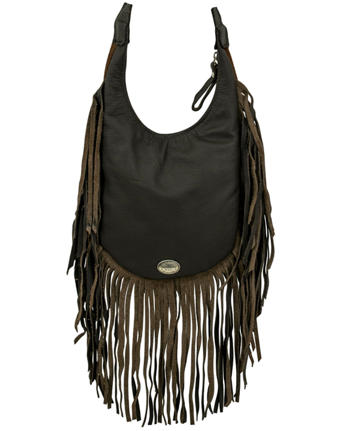 American West Women's Studded Fringe Crossbody Bag
