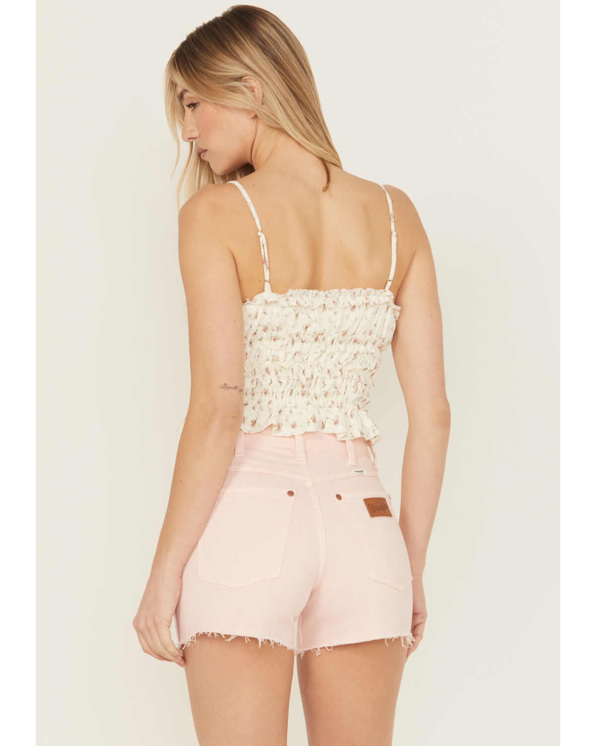 Miss Me Women's Floral Print Knit Smocked Tank